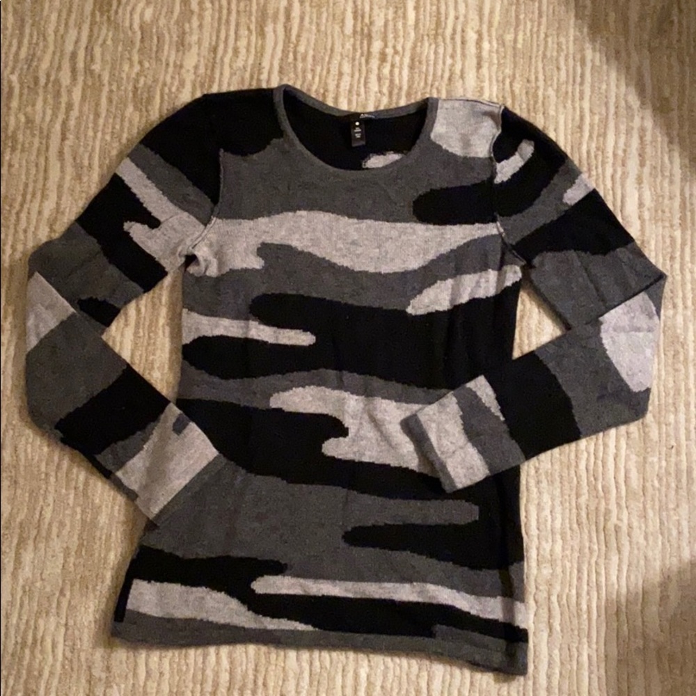 Aqua Cashmere Camo Sweater